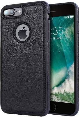 Apple - Back cover for cell phone - leather - black - for iPhone 7 Plus, 8 Plus