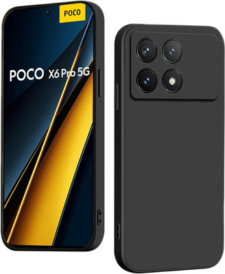 VISHRN Back Cover for POCO X6 Pro 5G(Black, Grip Case, Silicon, Pack of: 1)