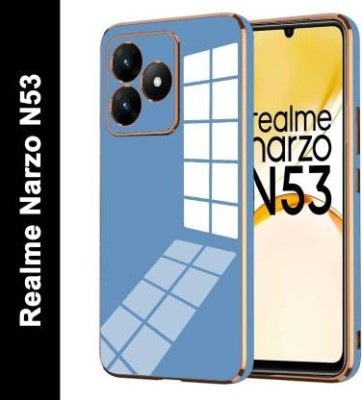 KARAS Back Cover for Realme Narzo N53 |View Electroplated Chrome 6D Case Soft TPU(Blue, Dual Protection, Silicon, Pack of: 1)