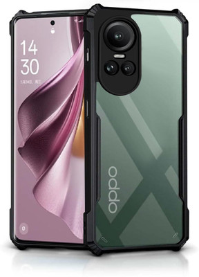 VAPRIF Back Cover for OPPO Reno10 Pro 5G, OPPO Reno10 5G, Transparent Hybrid Hard PC Back TPU Bumper(Black, Transparent, Shock Proof, Pack of: 1)