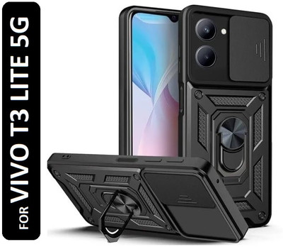 KWINE CASE Back Cover for Vivo T3 Lite 5G(Black, Rugged Armor, Pack of: 1)