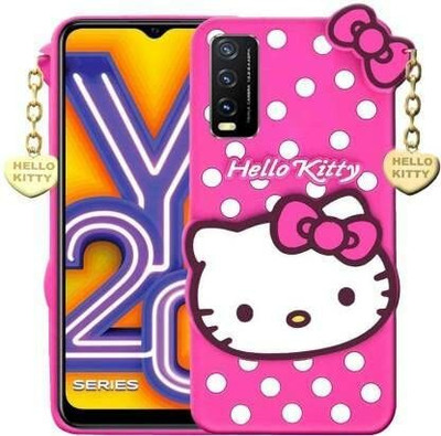 mobies Back Cover for Vivo Y20/ Vivo Y20i / Vivo Y20G, Vivo Y20A, Vivo Y12s Hello Kitty 3D Cute Kitty(Pink, 3D Case, Silicon, Pack of: 1)