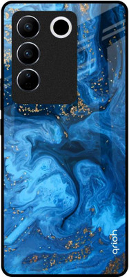 QRIOH Glass Back Cover for Vivo V27 5G(Multicolor, Grip Case, Pack of: 1)
