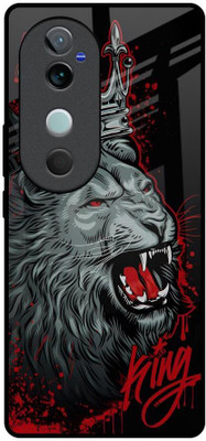 QRIOH Glass Back Cover for Vivo V40 5G(Black, Grip Case, Pack of: 1)
