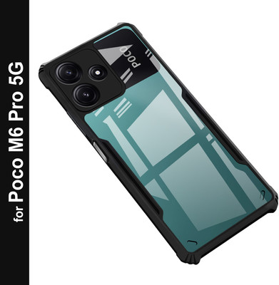 Zapcase Back Cover for Poco M6 Pro 5G(Black, Shock Proof, Pack of: 1)