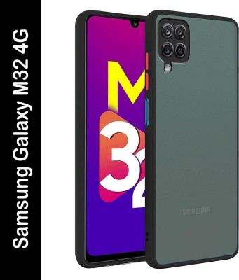 Casotec Back Cover for Samsung Galaxy M32 4G Matte Finish Smoke Cover(Black, Camera Bump Protector, Pack of: 1)