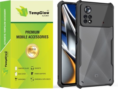 TempGlow Back Cover for Mi Redmi Poco M4 Pro 4G(Black, Transparent, Grip Case, Pack of: 1)