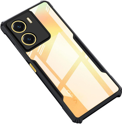 SnapStar Back Cover for Vivo Y56 5G(Crystal-Clear Back Panel | Black TPU Bumper |Slim & Lightweight)(Black, Transparent, Shock Proof, Pack of: 1)