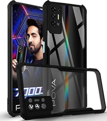 PrintCzar Back Cover for Tecno Pova 2(Black, Shock Proof, Pack of: 1)