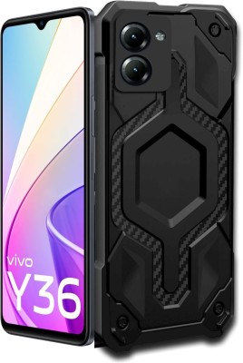 S-Gripline Back Cover for Vivo Y36, Premium Plain Hybrid Defender Shockproof Case With Camera Protection(Black, Silicon, Pack of: 1)