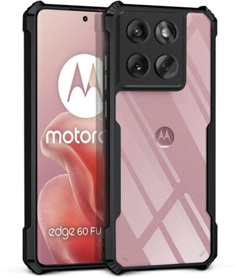 ROYALBASE Back Cover for Motorola Edge 60 Fusion 5G [IP](Black, Matte Finish, Silicon, Pack of: 1)