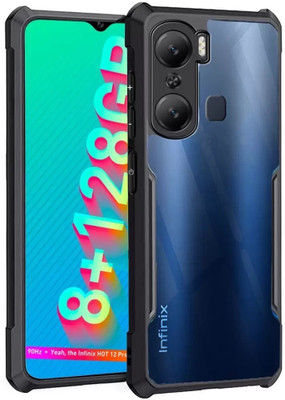 Slugabed Back Cover for Infinix Hot 12 Pro(Black, Transparent, Shock Proof, Pack of: 1)