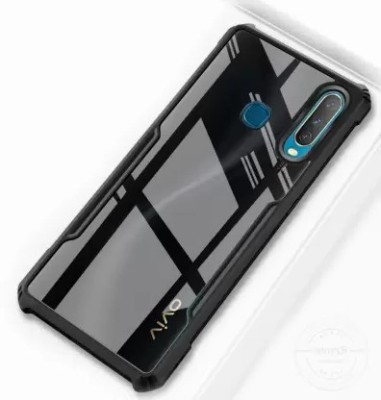 Mobile Case Cover Front & Back Case for Vivo Y15 (Transparent Hybrid Hard PC Back TPU Bumper Impact Resistant Case)(Black, Transparent, Camera Bump Protector, Pack of: 1)