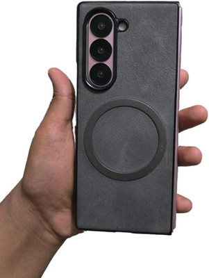 lalit nagar Back Cover for Leather Full Fabric Magnetic Protective for Samsung Galaxy Z Fold 6 Shockproof(Grey)