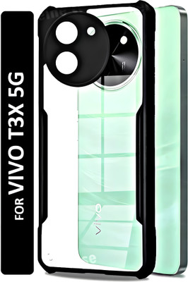 Chic Vibe Back Cover for vivo T3x 5G(Black, Dual Protection, Pack of: 1)
