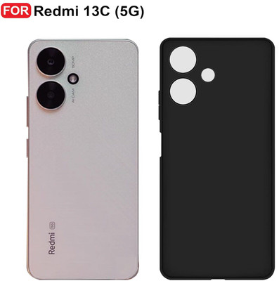 Vlmbr mobilecover Back Cover for Cover Case for Redmi 13C 5G (Black Bumper) (Transparent, Camera Bump Protector, Pack of:1(Black, Grip Case, Silicon)