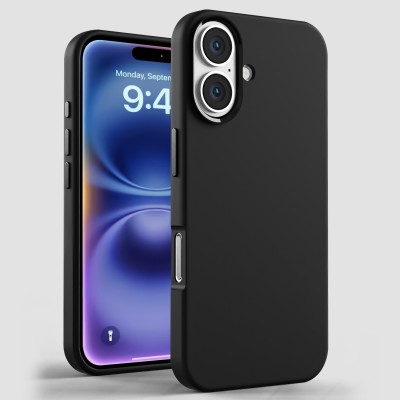 Caseex Back Cover for Apple iPhone 16 Plus, Caseex Silicone Back Cover for iPhone 16 Plus(Black, Dual Protection, Silicon, Pack of: 1)