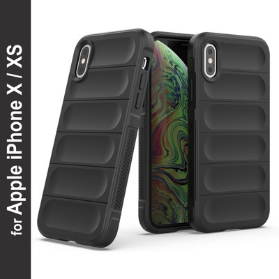 GLOBAL NOMAD Back Cover for Apple iPhone X, Apple iPhone XS(Black, Grip Case, Silicon, Pack of: 1)