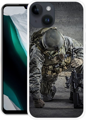 Ignite Back Cover for Apple iPhone 14, MPVN3HN/A, N, ARMY, SOLDIER, FOJI(Grey, Flexible, Silicon, Pack of: 1)