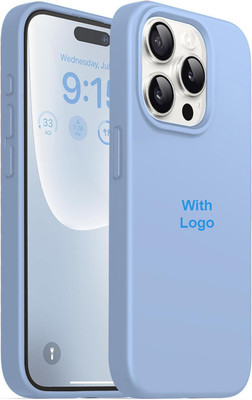 FIXTOTEL Back Cover for Apple iPhone 13 Pro Max, iPhone 13 Pro Max, Slim Soft Liquid Gel SiliconeWith Logo, Cloth, Winter(Blue, Camera Bump Protector, Pack of: 1)