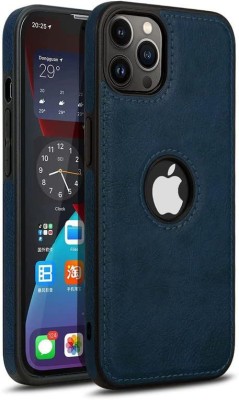 VOSKI Back Cover for iPhone 11 Pro Super Slim Luxury Premium Elegant With Logo Cut PU Leather Case(Blue, Pack of: 1)