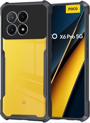 MOBIDEER Back Cover for POCO X6 Pro 5G, Transparent Hybrid Hard PC Back TPU Bumper(Black, Transparent, Shock Proof, Pack of: 1)