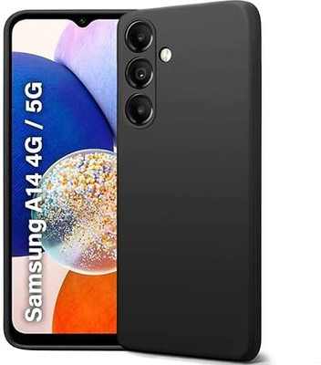 YAFILO Back Cover for Samsung A14 4G / A14 5G Protective Design|Black Matte Finish|Camera Bump Protection|Case(Black, Flexible, Silicon, Pack of: 1)