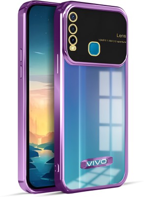 gadvik Back Cover for VIVO Y12(Purple, Transparent, Camera Bump Protector, Pack of: 1)