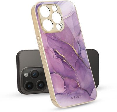 QRIOH Glass Back Cover for Apple iPhone 14 Pro(Gold, Multicolor, Grip Case, Pack of: 1)
