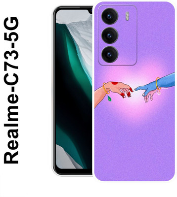 COVERJET Back Cover for Realme C73 5G, Radha, Govind, Hand, Love, Heart ,074(Blue, Flexible, Pack of: 1)
