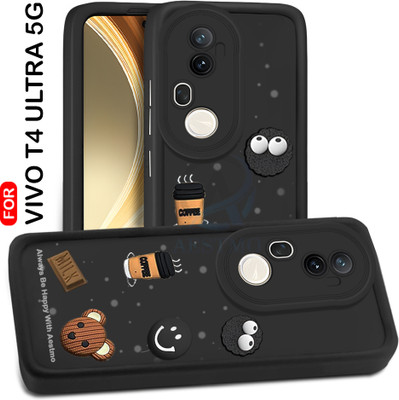 AESTMO Back Cover for Vivo T4 Ultra 5G(Black, 3D Case, Silicon, Pack of: 1)