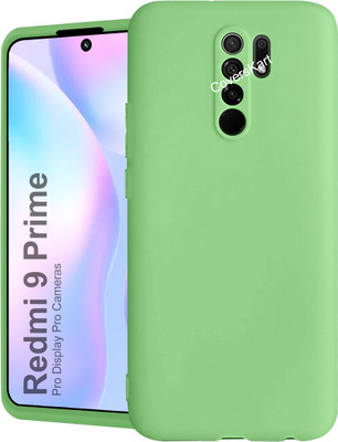 Coverskart Liquid Silicone Back Cover for Redmi 9 Prime, Silky-Soft Touch Full Body Protection Shockproof Case(Green, Camera Bump Protector, Silicon, Pack of: 1)