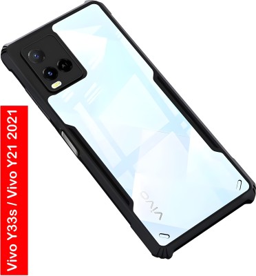 Mobile Case Cover Back Cover for vivo Y21, Vivo Y21G, vivo Y21A, vivo Y21e, vivo Y33T, vivo Y21T, vivo Y33s Back Cover(Transparent, Black, Camera Bump Protector, Pack of: 1)