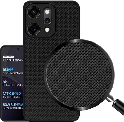 YoZoo Back Cover for Oppo Reno 14 Pro 5G(Black, Grip Case, Silicon, Pack of: 1)