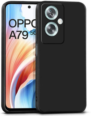 ISH COVER Front & Back Case for Oppo A79 5G(Black, Camera Bump Protector, Silicon, Pack of: 1)