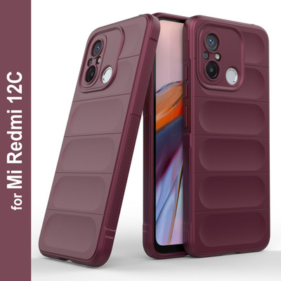 GLOBAL NOMAD Back Cover for Redmi 12C(Maroon, Grip Case, Silicon, Pack of: 1)