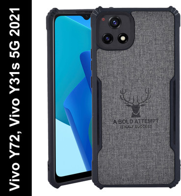 Flipkart SmartBuy Back Cover for Vivo Y72 5G / Vivo Y31s 5G / Vegan PU Leather / Corner Four Side Edges(Black, Shock Proof, Pack of: 1)