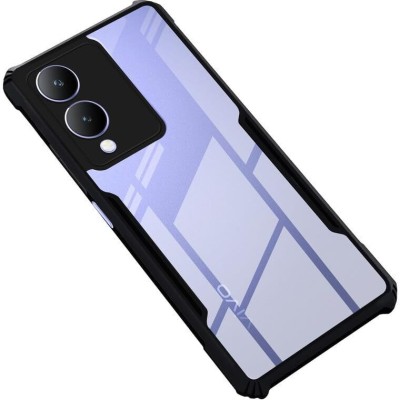 Micvir Back Cover for Vivo Y17s(Transparent, Black, Shock Proof, Pack of: 1)