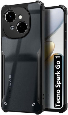 GEOWJUST Back Cover for Tecno Spark Go 1(Black, Transparent, Camera Bump Protector, Pack of: 1)