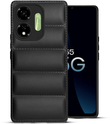 SMARTPOCKET Back Cover for Itel P55 5G(Black, Puffer, Silicon, Pack of: 1)