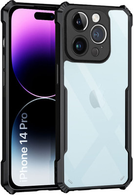 WOW Imagine Back Cover for Apple iPhone 14 Pro 360 Degree Camera Protection | Transparent Hybrid(Black, Camera Bump Protector, Pack of: 1)
