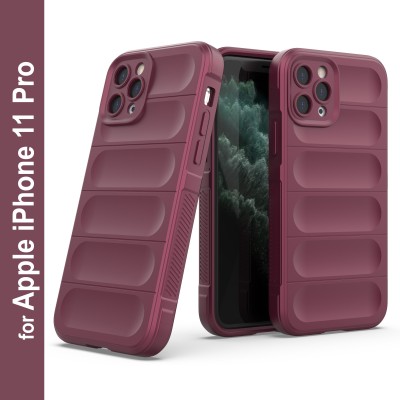 GLOBAL NOMAD Back Cover for Apple iPhone 11 Pro(Maroon, Grip Case, Silicon, Pack of: 1)