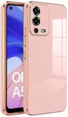 NICPIC Back Cover for Oppo A55 4G(Pink, Gold, Camera Bump Protector, Silicon, Pack of: 1)