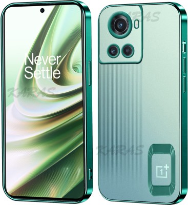 ANTICA Back Cover for OnePlus 10R 5G | Logo View Each Lens with CD Pattern Case(Green, Camera Bump Protector, Silicon, Pack of: 1)
