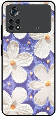 QRIOH Glass Back Cover for Poco X4 Pro 5G(Multicolor, Grip Case, Pack of: 1)
