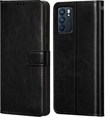 Takshiv Deal Flip Cover for Oppo Reno6 Pro 5G Reno 6 Pro 5G(Black, Grip Case, Pack of: 1)