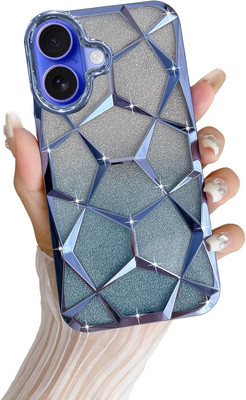 EXOTIC FLOURISH Back Cover for Apple iPhone 16(Blue, Dual Protection, Pack of: 1)