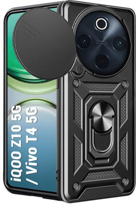 SESS XUSIVE Back Cover for Vivo T4 5G D10 Tough Armor Bumper Back Cover Case - Black(Black, Rugged Armor)