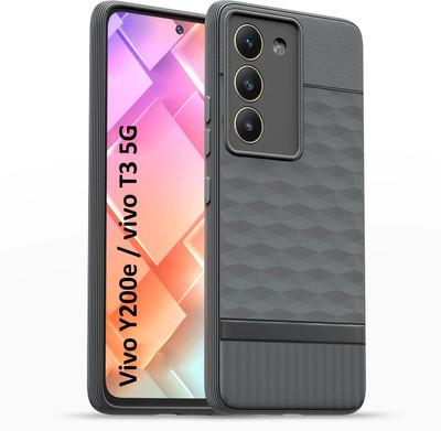 AIZLO Back Cover for vivo T3 5G 5G Hexa Cube Design | Ultra Slim Soft Case | Inner Velvet Fabric(Grey, Microfiber Lining, Silicon, Pack of: 1)