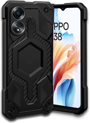 S-Line Back Cover for Oppo A38 4G, Exclusive Plain Hybrid Defender Shockproof Case With Camera Protection(Black, Silicon, Pack of: 1)